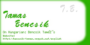 tamas bencsik business card
